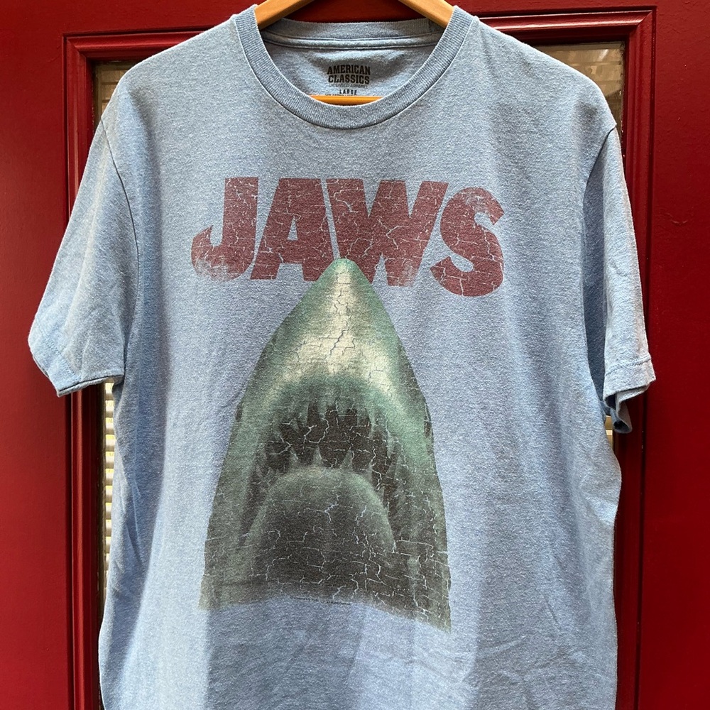 JAWS Shark Graphic Tee - Light Blue